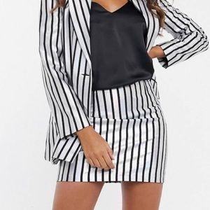 NWT ASOS Metallic Stripe Mini Pencil Skirt Sz 4